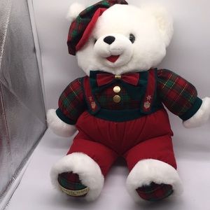 1996 Snowflake Teddy Plush Christmas Boy Bear Holiday Xmas Dan Dee Vintage